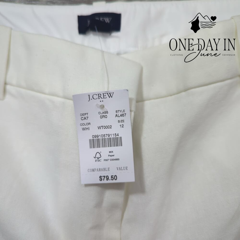 J.Crew Crop Linen Pants Size 12 - Picture 2 of 7